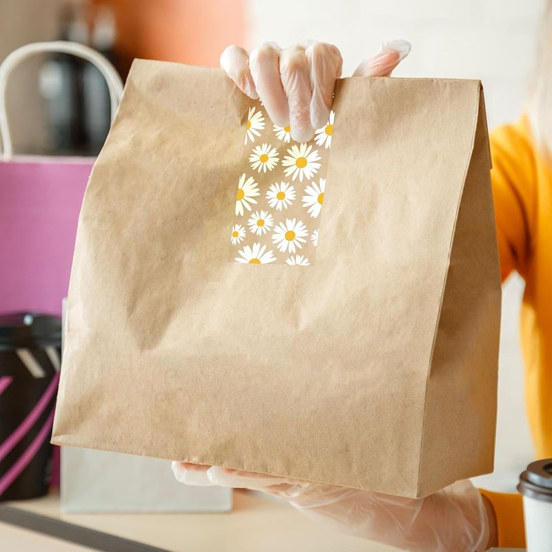 Whaline 109 Yard Groovy Daisy Packing Tape White Boho Flower Pattern Tape Waterproof Floral Shipping Tapes for Small Business DIY Crafts Box Carton Decor - Image 5